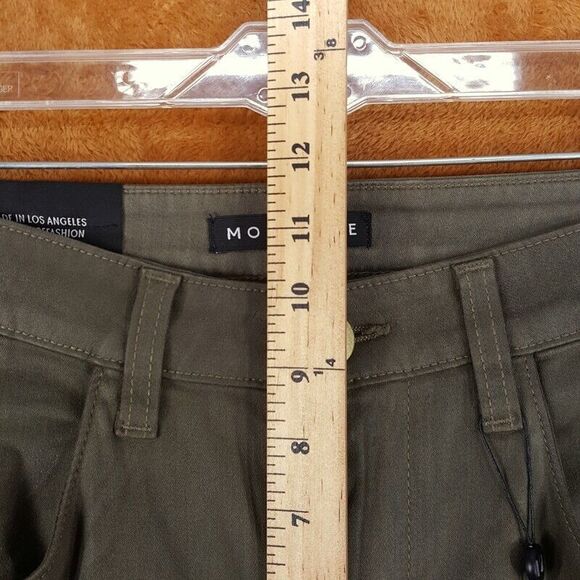 MONFRERE Jeans Mens 30 Green Coated Skinny Cargo Stretch Denim PRESTON $328 - Picture 8 of 10